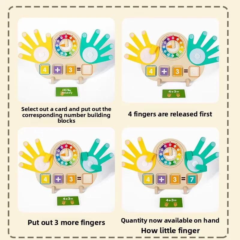 Montessori Educational Toys Finger Counting Math Manipulatives Number Counting Blocks Preschool Learning Toys for Toddlers 2-4