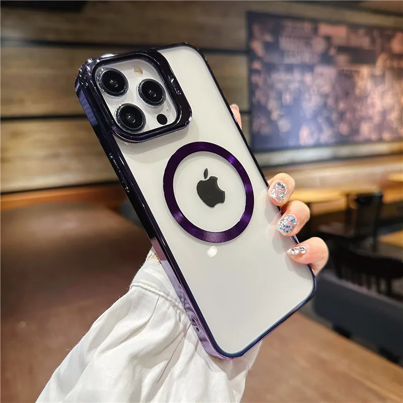 New Trending Transparent Wireless Charging Phone Case For Iphone 15 14