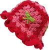 #Sombreros de pescador de ganchillo color amarillo cereza aa1 para mujer