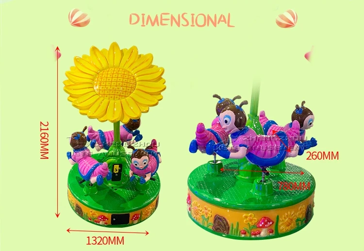 View larger image Add to Compare  Share Shopping Mall Hot Sell Attractive 6 Seats Coin Operated Game Mini Kiddie Rides Fairgrou