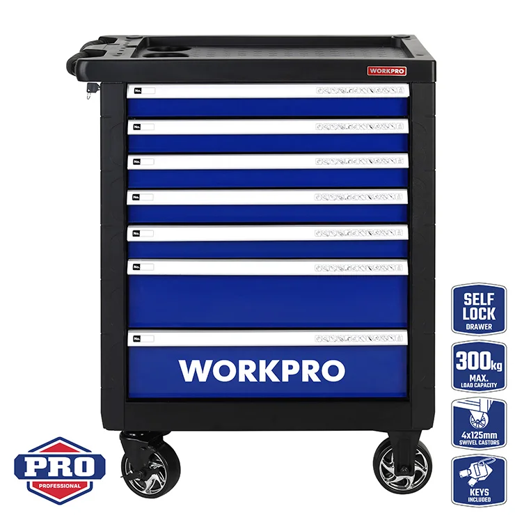 WORKPRO Premium 28” 2-Drawer Rolling Tool Cart, Heavy Duty Utility In