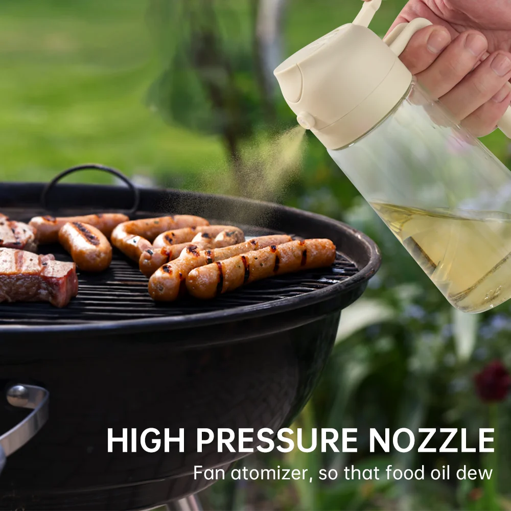 Multi-Functional Kitchen Accessory 2 in 1 Glass Oil Dispenser and Oil Sprayer Kitchen Cooking Oil Spray Bottle for Easy Cooking