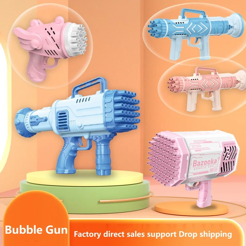 69 Holes Gatling Bubble Guns Kids Rocket Launcher Outdoor Children Toys