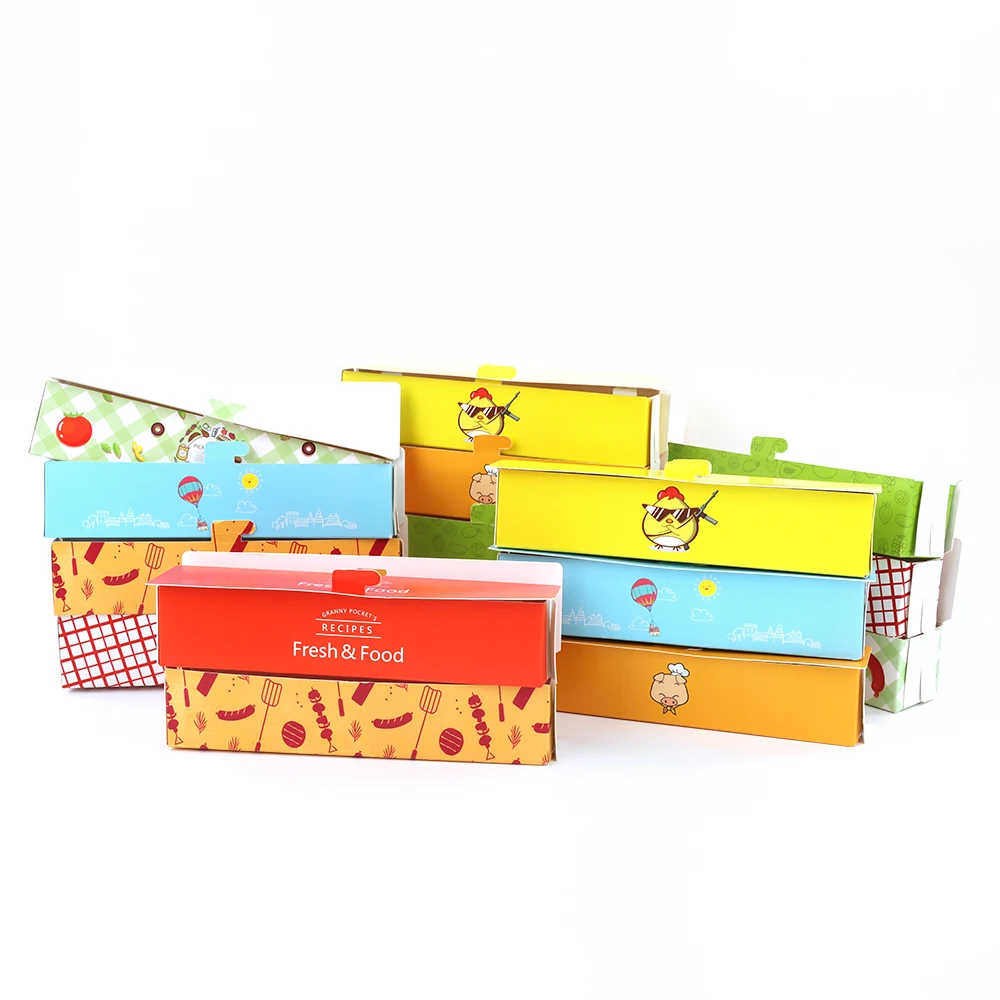 Fruit Sandwich Paper Box With Handle Custom Disposable Corrugated Box Takeout Hot Dog Snack Box Quality Sandwich Paper Box