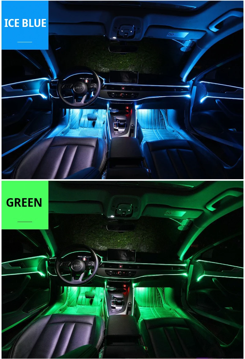 5m El Car Light Ambience Lamp Line Led Rgb Neon Interior Atmosphere Cold Light Strip Buy 5m