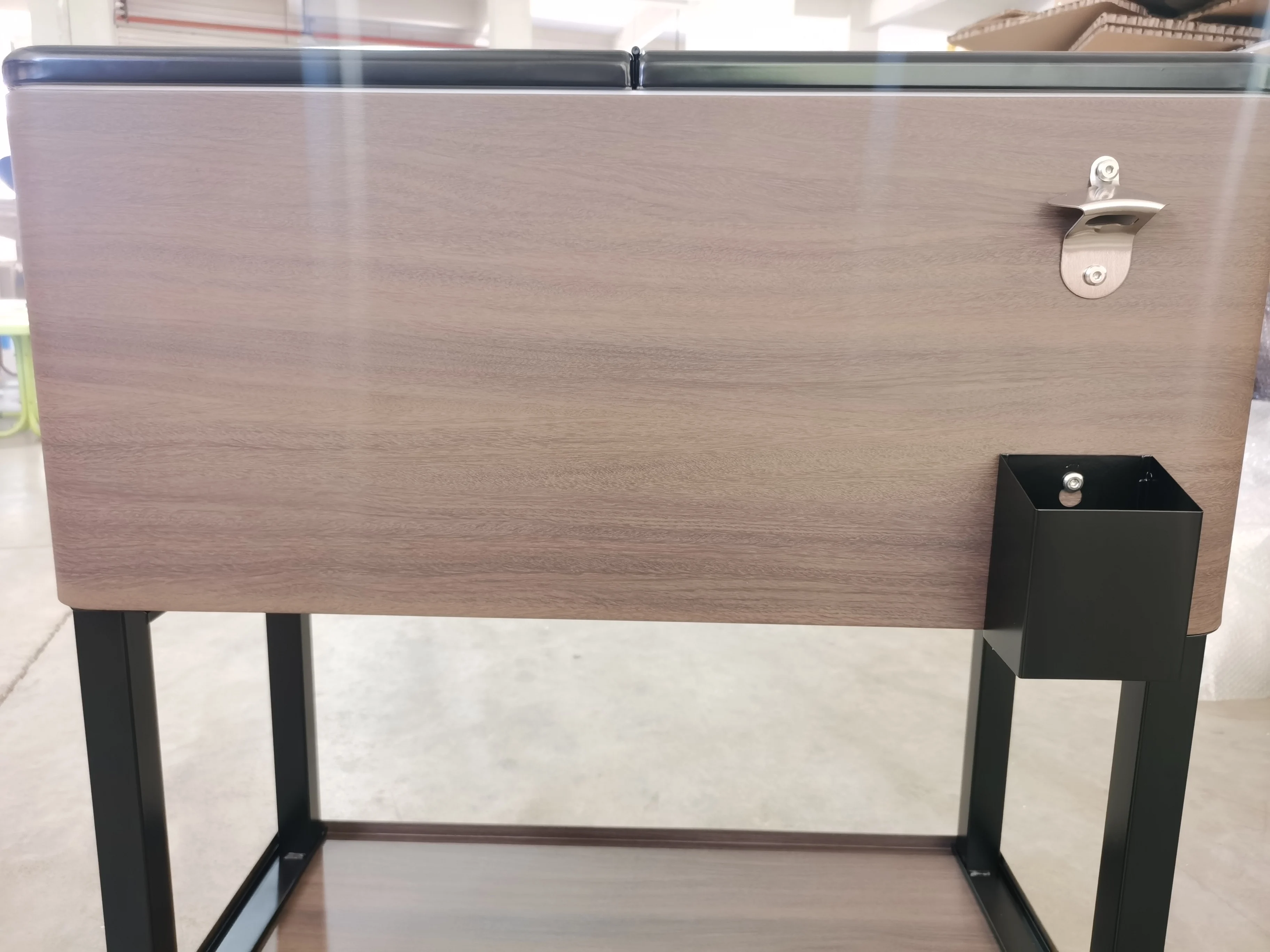 Wood Grain Cooler Cart 80qt Patio Cooler Buy Woodgrain Design Cooler