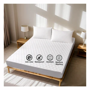 Quilted Queen Cotton Mattress Cover With Elastic Bands  Matters Protector Waterproof Mattress