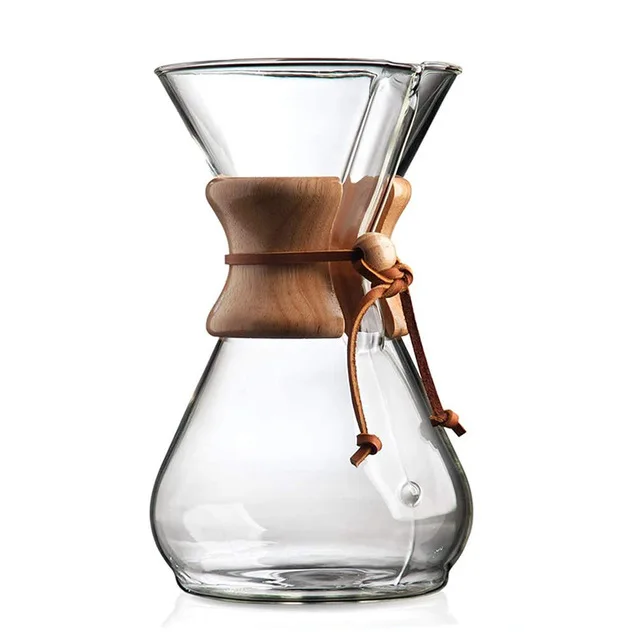 Custom Handmade Cafe Filter Pour Over Jug Pourover Drip Glass Coffee Pot With 400ml 600 ml 800ml