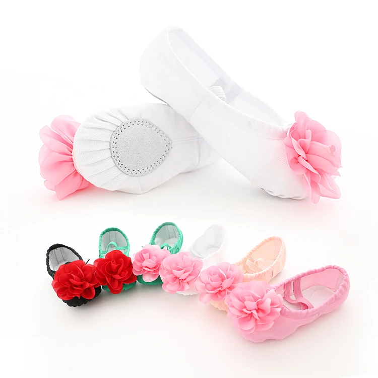 Performance Stage Training Colorful Flower Kids Dance Shoes Split Sole Kids Ballet Slippers