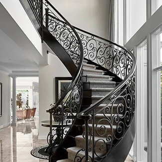 Natural Stone Blocks Anti Slip Villa Black Granite Block Staircase With Grooves Spiral Stair Case Staircase Granite Stair Tile
