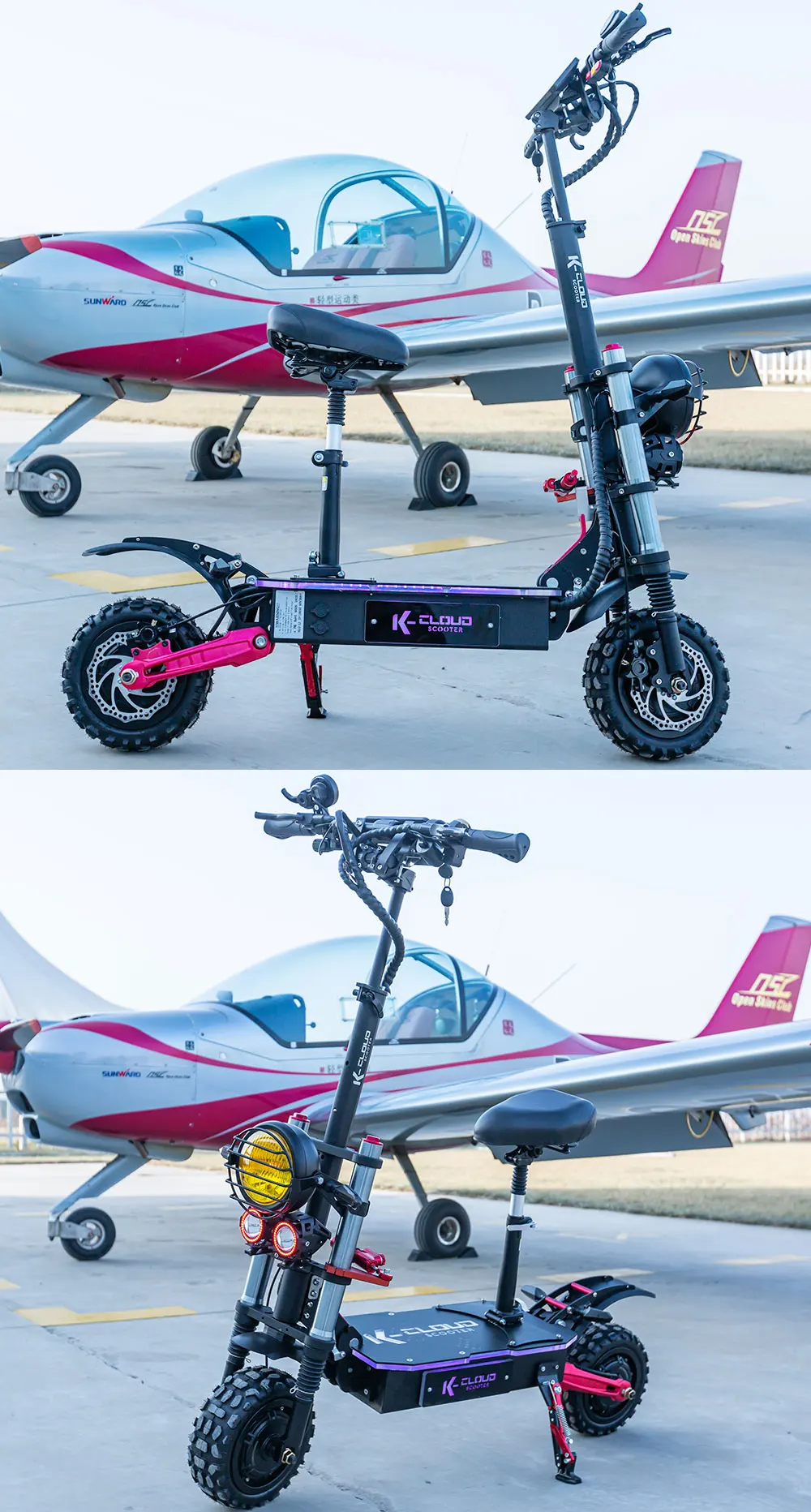 6000w 60v 5600w 11inch Fast Dual Motor Waterproof Electric Scooter 80km