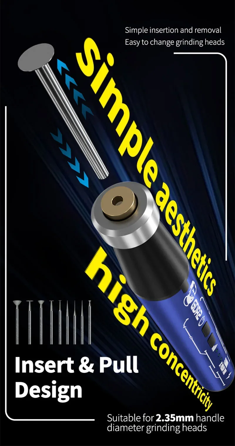 MECHANIC GDR2 Durability Rechargeable Polishing Pen for Mobile Phone Repair Micro Electric Polishing Tool