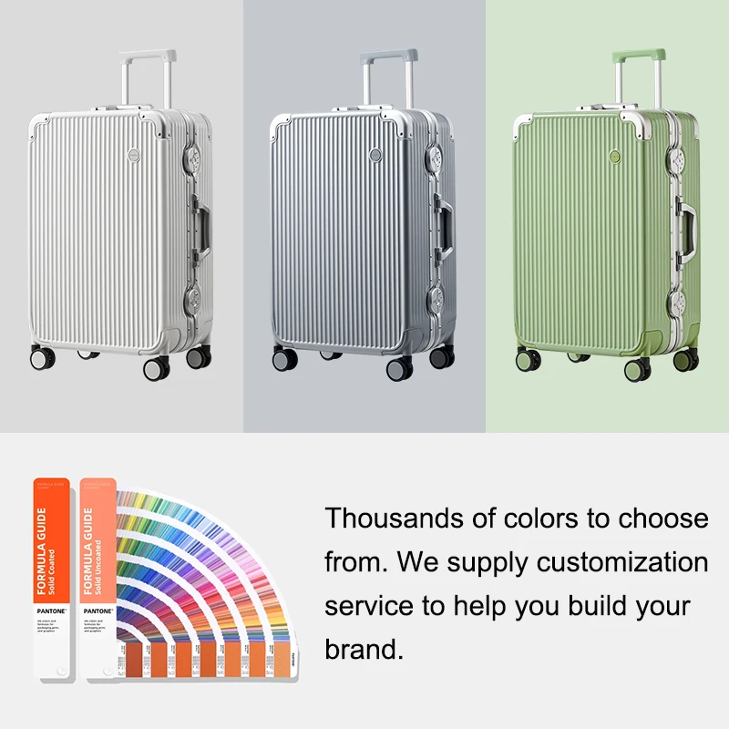 Mixi European Designer Aluminum Matte Wheel Trolley Suitcase