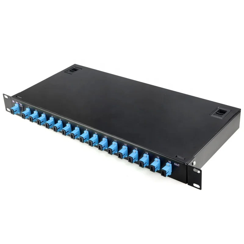 2 : 8 LC/ UPC APC Rack Mount Splitter for 19 Inch Fiber Optical 2 X 8 PLC Type Rack  Fiber Optic Equipment Iptv Account