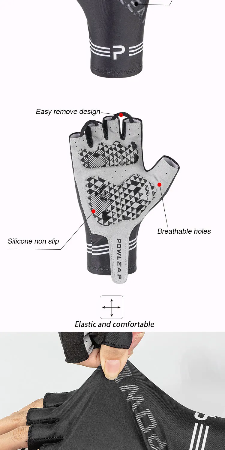 Custom Design Gel Padded Short Finger Bike Gloves Outdoor Road Cycling
