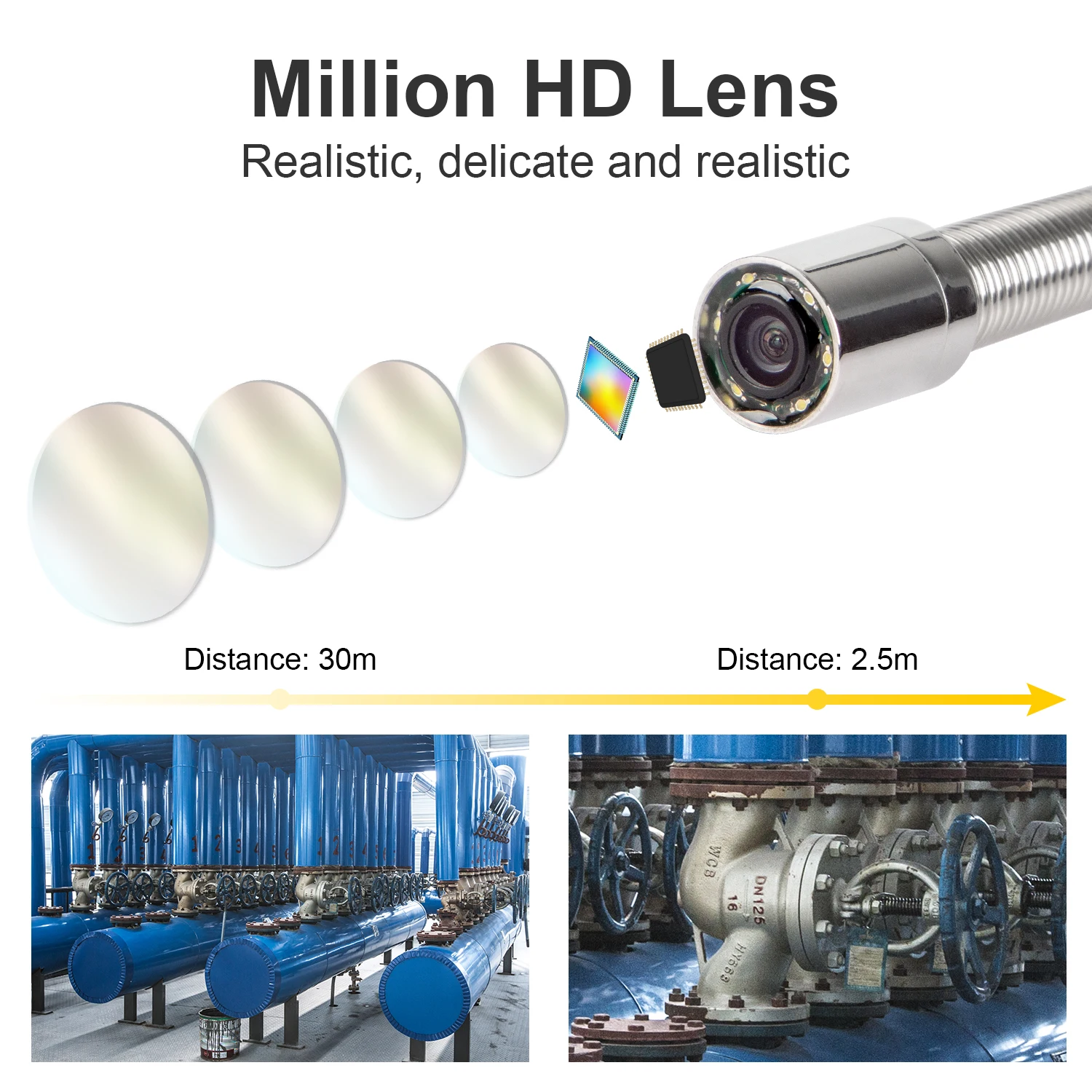 High Quality Sewer Pipe Inspection IP68 Waterproof Pipe Plumbing Camera 17MM Camera Head&Video Recording  supplier