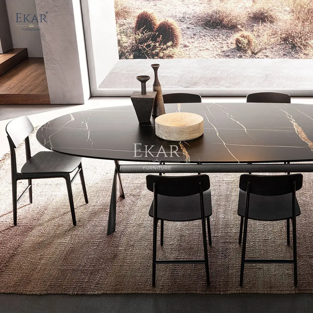 product modern oval dining table with lauren black gold marble solid wood and iron gray painted metal base for office or home use-64