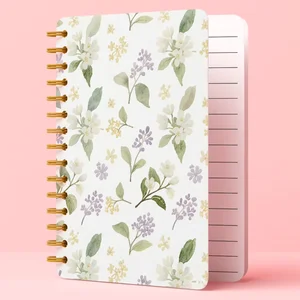 Wholesale Custom A5 Size Spiral Bound Notebook Journal for Students Cute Floral Design Paper Cover for School Use