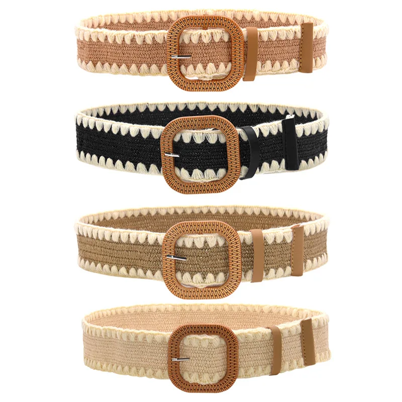 Summer Women Braided Elastic Belt For 