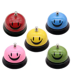Hot Sale Call Bell Lovely Smile Face Service Bell Restaurant Hotel Room Kitchen Party Office Bell 3.3 Inch Yellow Red Blue Pink