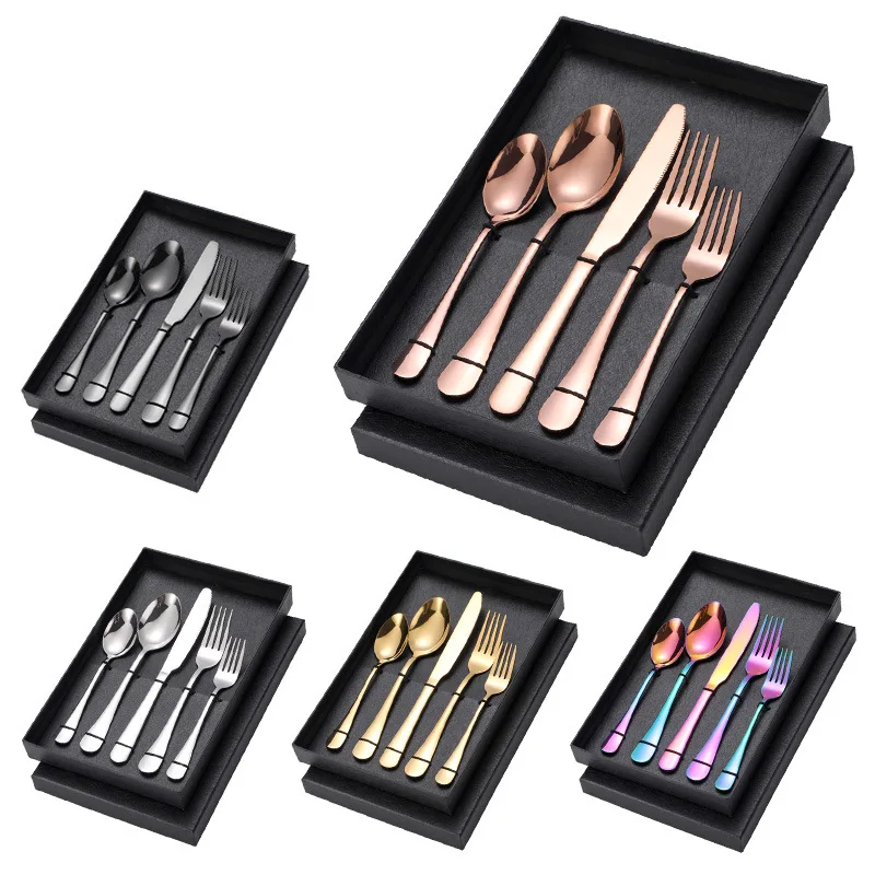 Hotel Cutlery Set Stainless Steel Gold Spoon Restaurant Utensil