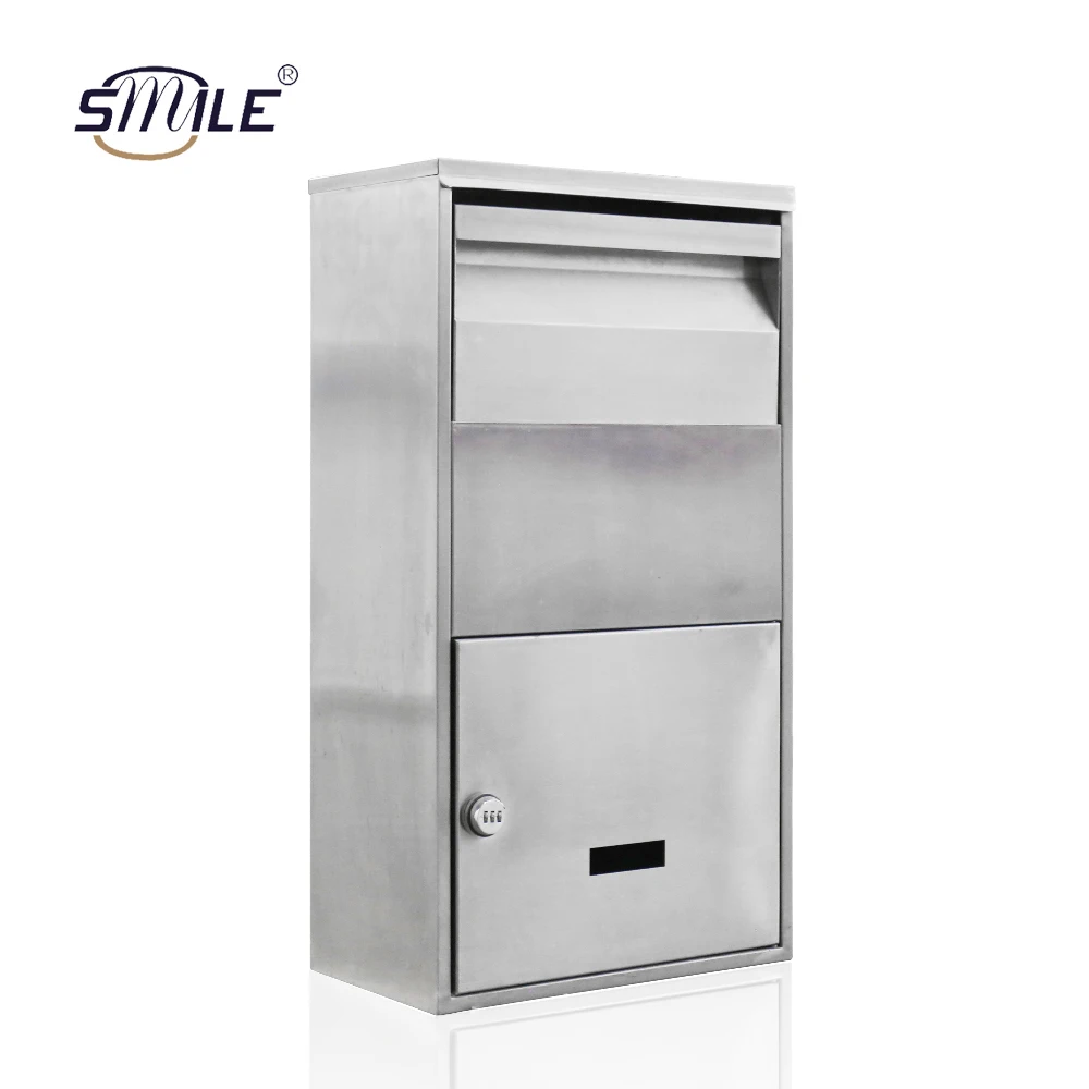 CHNSMILE Custom Outdoor Drop Box Anti-theft Parcel Box Combination Lock Stainless Steel Parcel Delivery Box