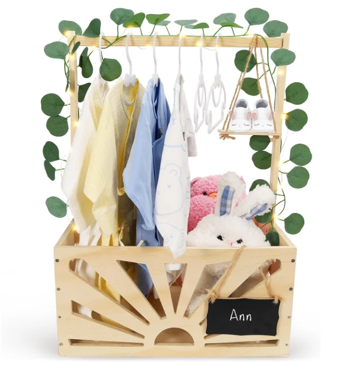 Kokiya Panier En Bois Pour Bébé Avec Poignée, Boîte De Rangement