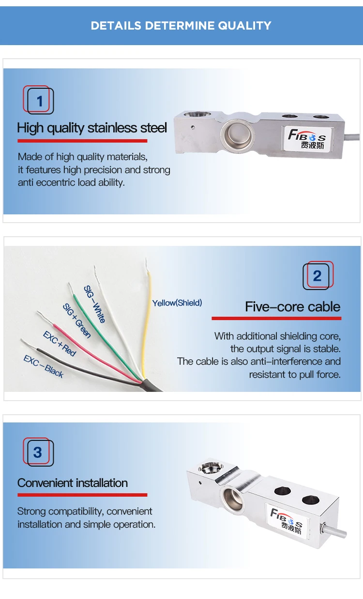 Fibos FA509 Load Cell - IP68 Stainless Steel Shear Beam
