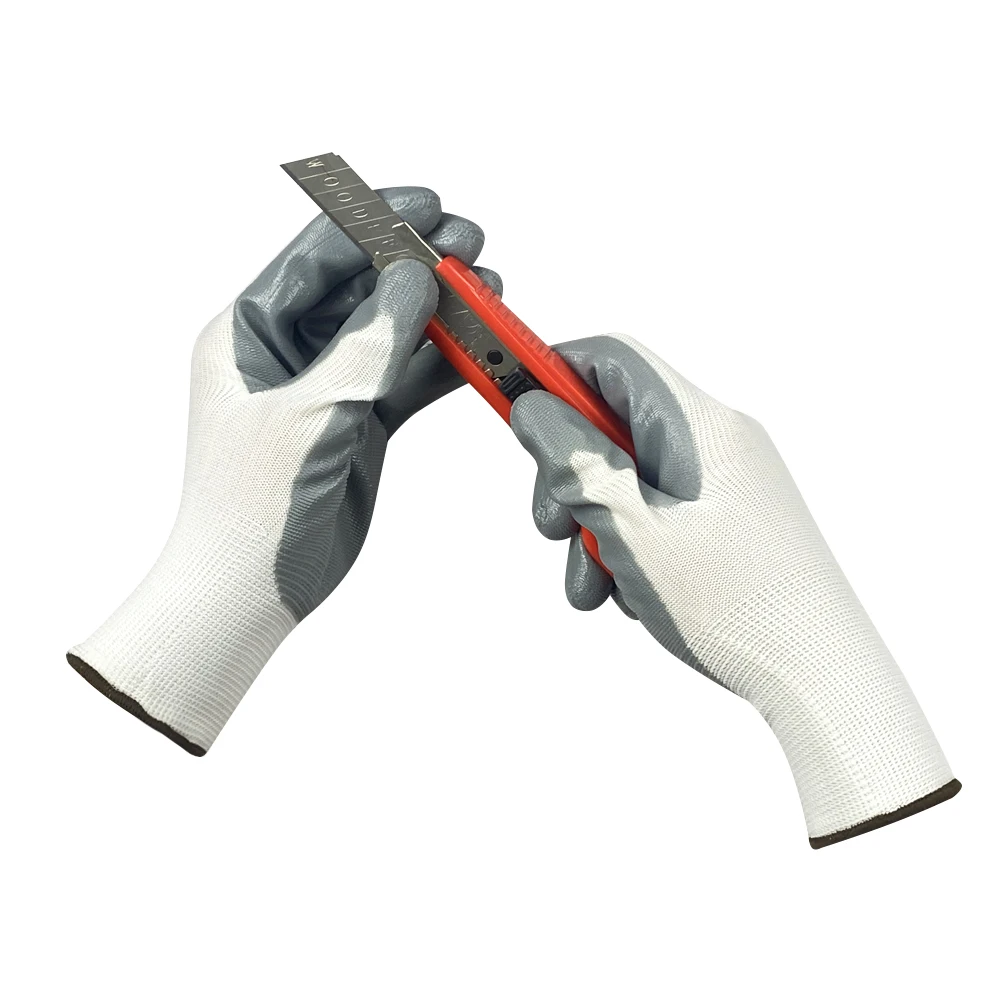 China Wholesale Working Nitrile Coated Safety Industrial Work Gloves High Quality Coating Nitrile  Glove