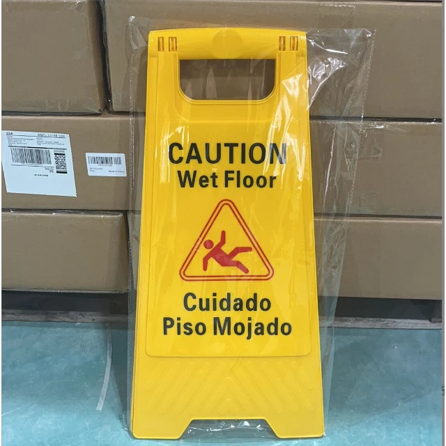 Customized Yellow Caution Wet Floor Sign Plastic Hotel Reflective ...