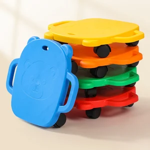 Cheap Plastic Toddler Indoor Sensory Ride-on Car-Style Scooter Board with Bear Shape Handles Toys for Kids Skateboard Scooter
