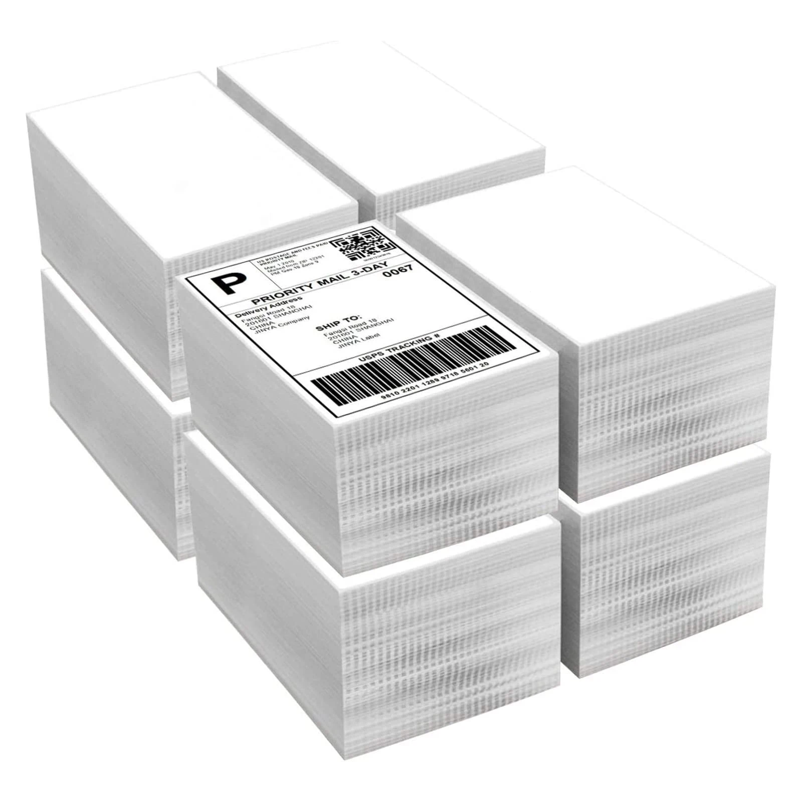 Direct Thermal Shipping Labels - Pack of 500 4x6 Thermal Labels Fanfold with Perforated and Strong Adhesive details