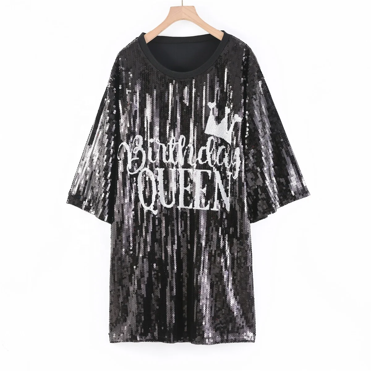 princess polly baby blue dress Women's Sequin T Shirt Dress