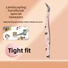 B [Pink Bear] Pince à Plumes Dorées Longues Jambes + Boîte de Rangement Gratuite