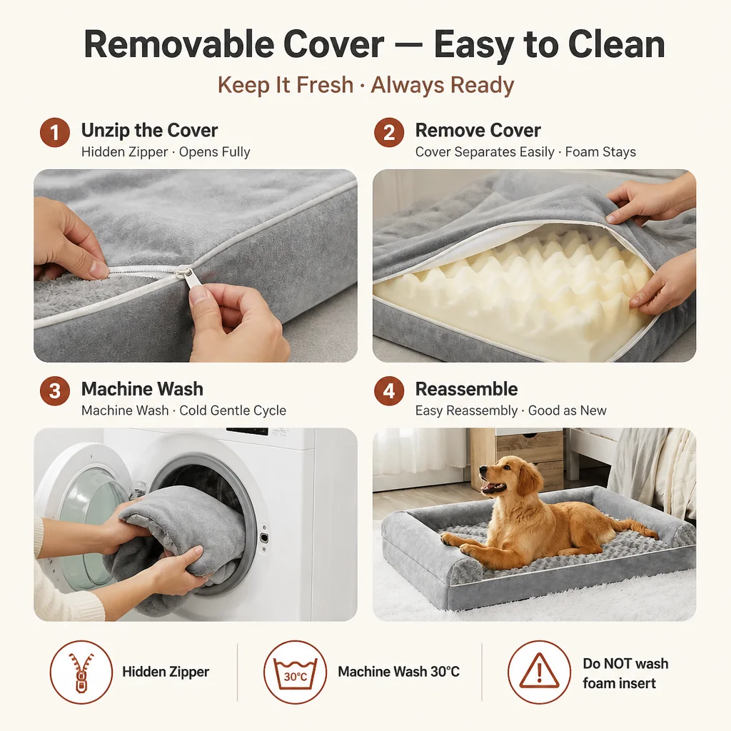Orthopedic Egg Crate Foam Pet Bed — Product details 6