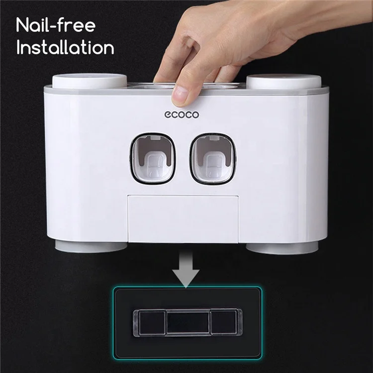 Automatic Toothbrush Holder with Toothpaste Squeezer Plastic Sterilizer for Convenient Oral Hygiene