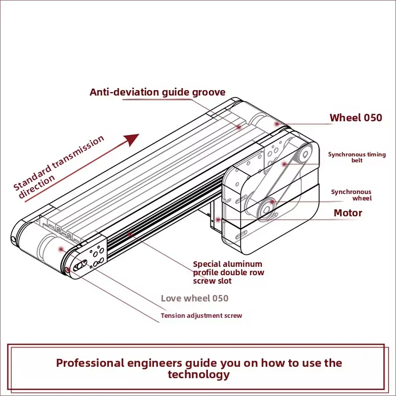 Custom-Made Automated Machinery 3D Model Design Professional Small Conveyor Belt Flat Belt for Heat Sink Application supplier