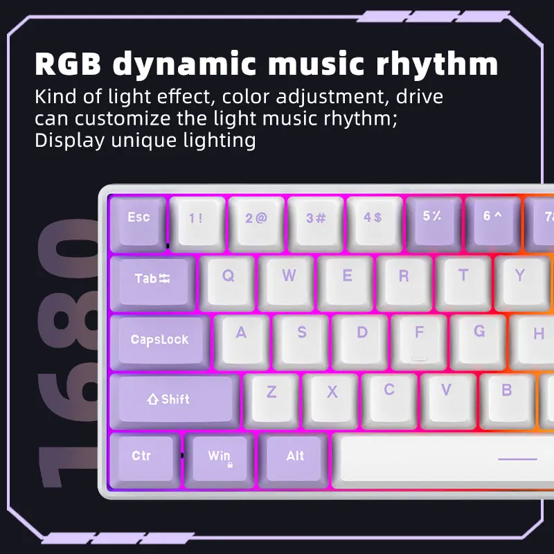 65% ZK68 Mini Mechanical RGB Gaming Keyboard - Factory OEM
