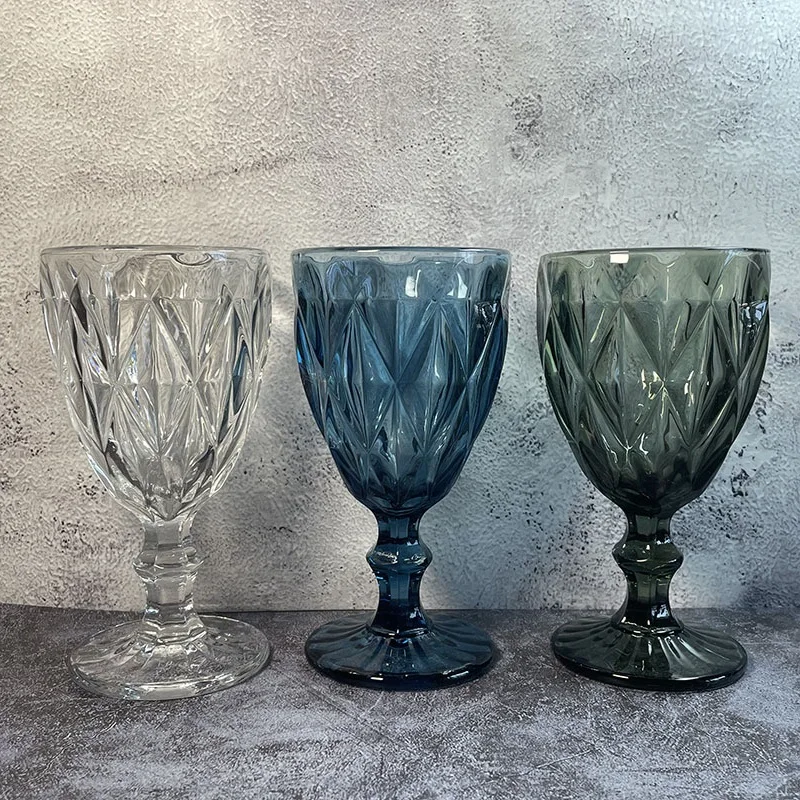 High Quality Cheap Home Wedding Decor Vintage Colored Glass Goblet