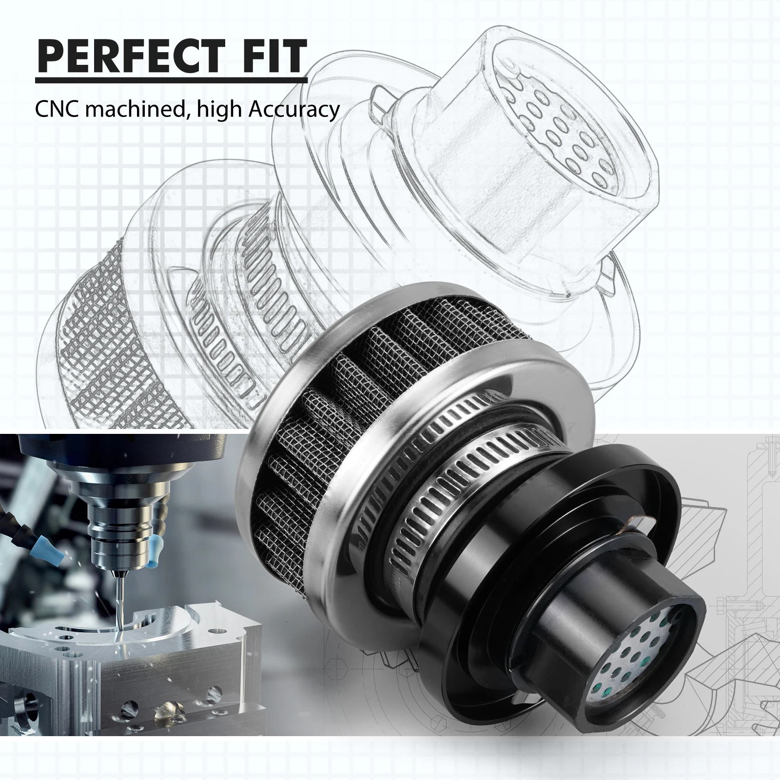 Bevinsee N54 Aluminium Oil Fill Crankcase Breather Cap Cover For Bmw