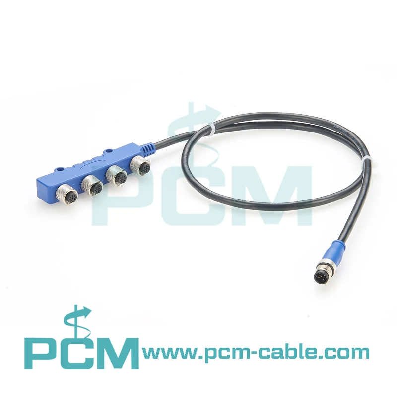 NMEA 2000 4 Port Multiport  Metal T Connector M12 With Wire Cable For Marine manufacture