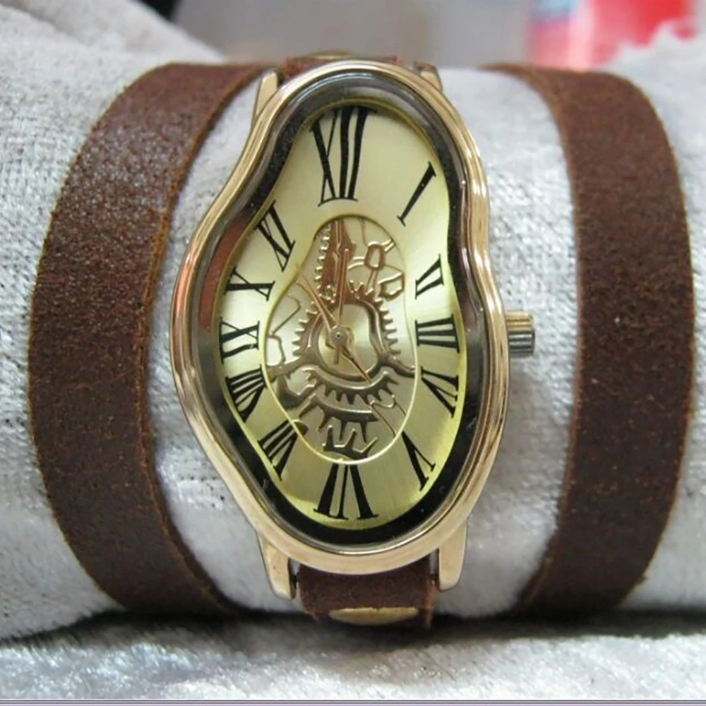 Women Leather Bracelet Soft Melting Wrist Lady Watch