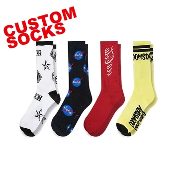 Yy-038 Custom Made Socks With Your Own Logo 100% Cotton Socks Design Your Own Men Crew Socks