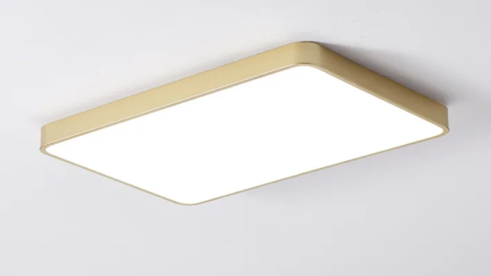 Modern minimalist bedroom ceiling lamp round square monochrome two-color stepless dimming