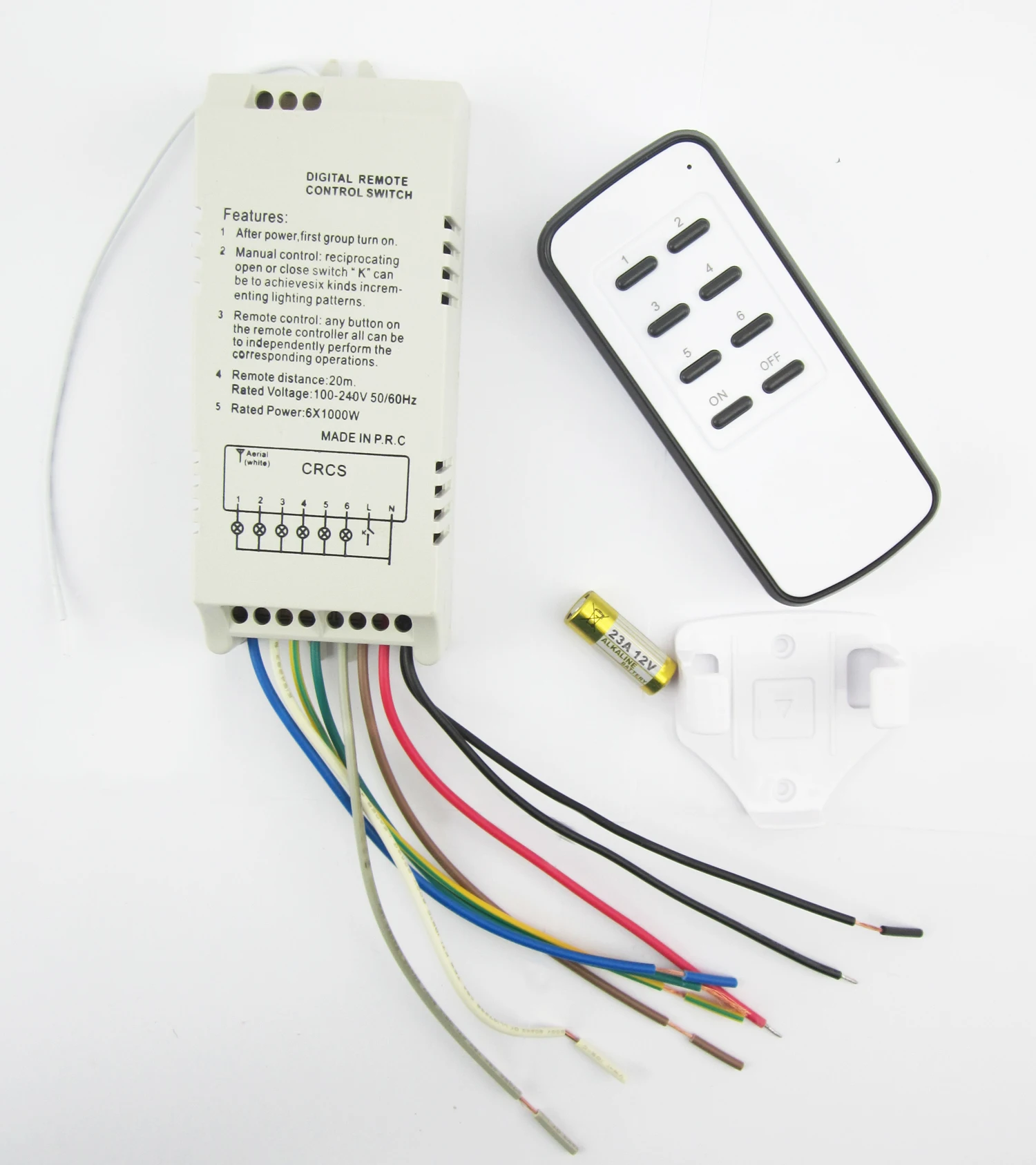 6-канальный беспроводной цифровой Радиочастотный пульт дистанционного управления