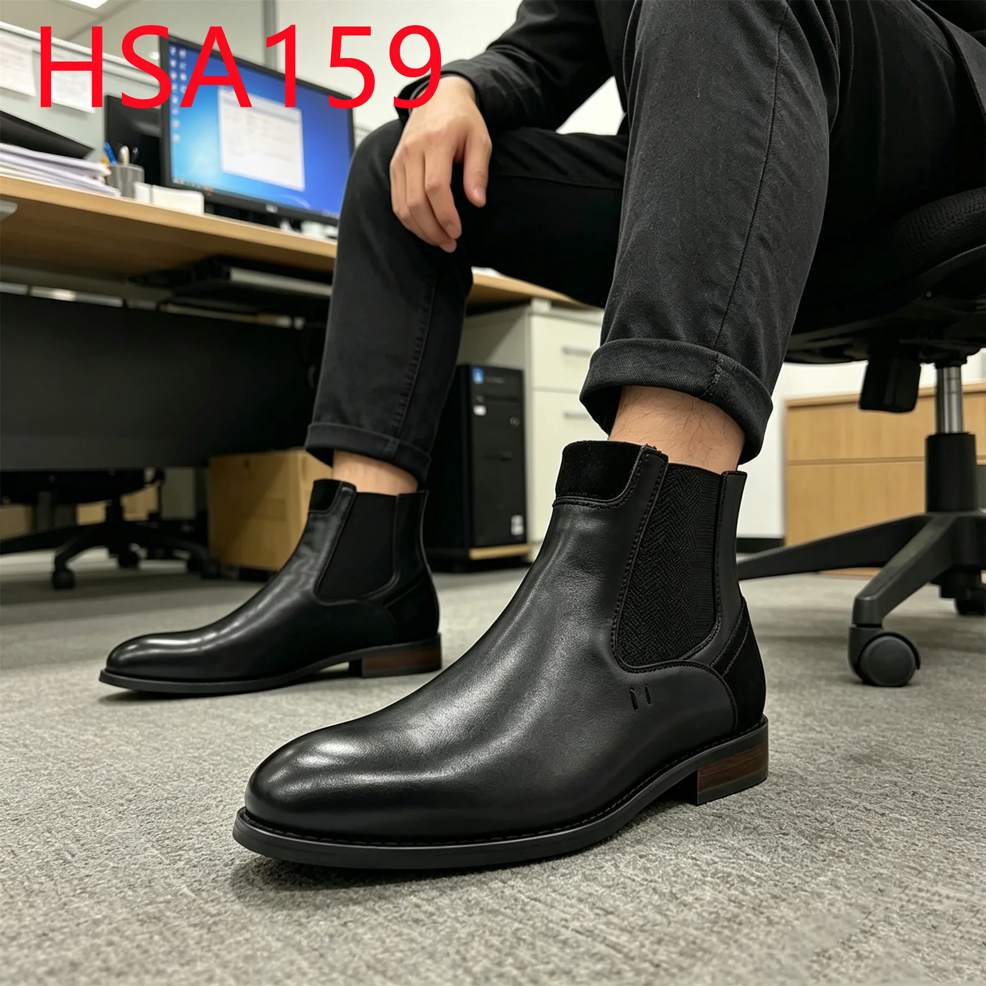 YYR,Professional Attire Low Maintenance Black/brown Office Shoes Elegant Business Odor-free Mid-cut Men Dress Shoes HSA159