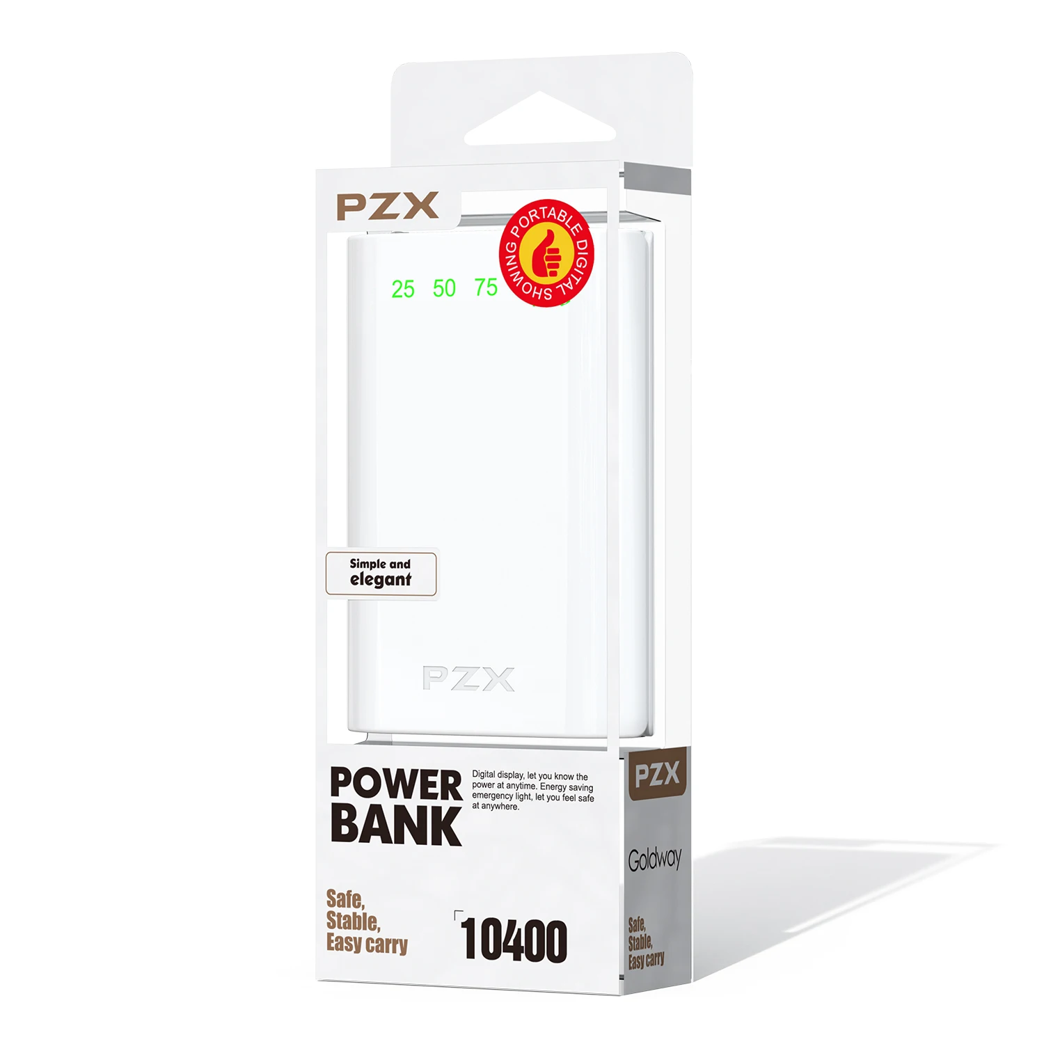 2022 PZX C146 Portable Power Bank 10400mAh with Quick Charge
