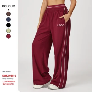 Custom High-Quality Sports Sweatpants Loose Fitting High Waist Straight Leg Sweatpants Comfortable Outdoor Pants With Pockets