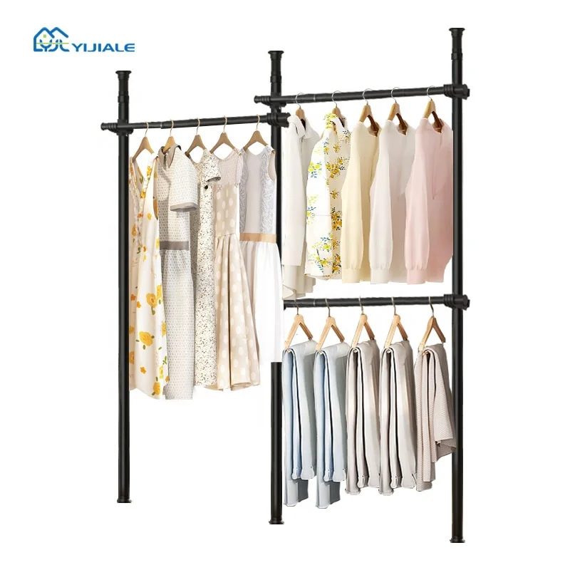 Room Portable Clothes Hanger Rack Entryway Clothes Stand Rack Flexible Extension Wardrobe Clothes Rack System