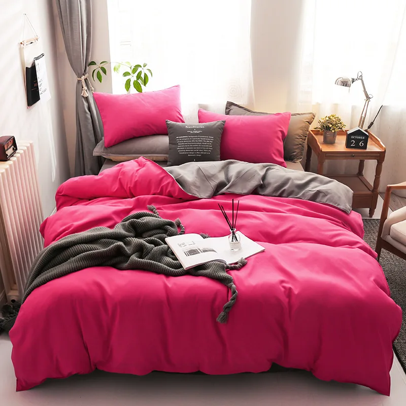Luxury Egyptian Cotton Pink Blue Bedding Set Queen King size Bed sheet set  Duvet Cover Bed set ropa juego de cama linge de lit